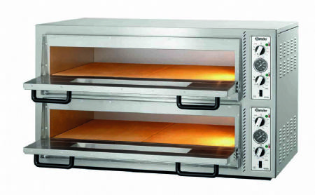 Four  pizza professionnel triphas 2 chambres pour 2x6 pizza  30 cm - 1190x780x710 mm