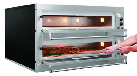 Four  pizza professionnel triphas 2 chambres pour 2x9 pizza  33 cm - 1310x1270x760 mm