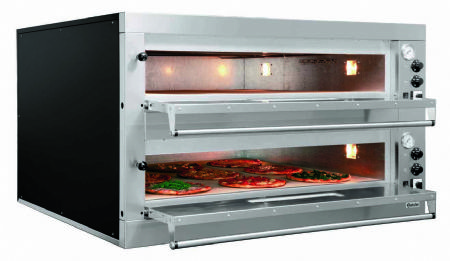 Four  pizza professionnel triphas 2 chambres pour 2x9 pizza  33 cm - 1310x1270x760 mm