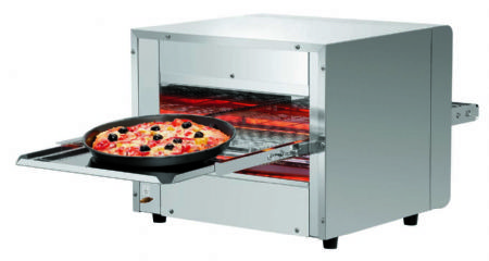 Four  pizza professionnel  convoyeur  monophas 1 chambre pour 1 pizza  32 cm - 472x1045x400 mm