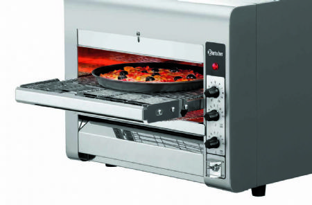 Four  pizza professionnel  convoyeur  monophas 1 chambre pour 1 pizza  32 cm - 472x1045x400 mm