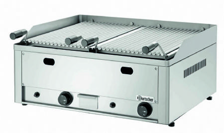 Grill gaz pierre de lave  poser avec 2 zones - 660x570x282 mm