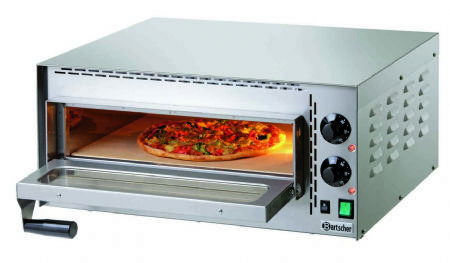 Four  pizza professionnel monophas 1 chambre vitre pour 1 pizza  35 cm - 575x525x270 mm