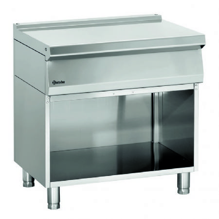 Meuble inox ouvert avec plan de travail -800x700x850 mm