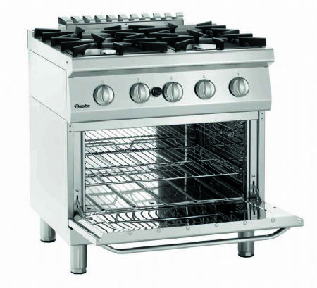 Fourneau gaz professionnel 4 brleurs sur four gaz - 675x700x920 mm