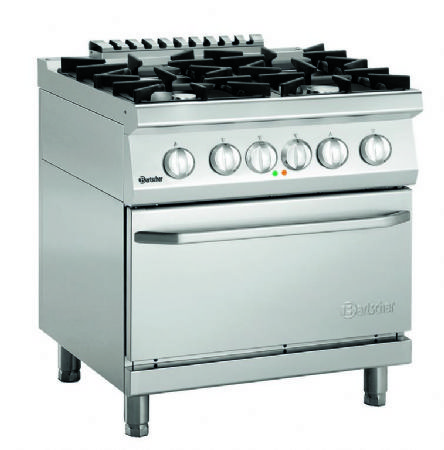 Cuisinire  gaz professionnelle sur four lectrique avec 4 brleurs - 800x690x920 mm