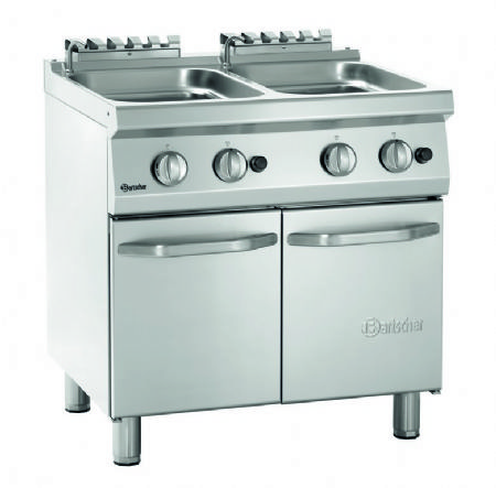 Cuiseur  ptes gaz professionnel 2 cuves GN 2/3 de 24 litres - 800x700x850 mm