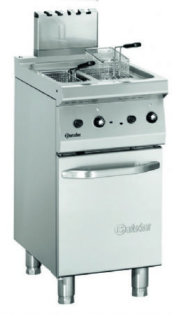 Friteuse gaz professionnelle 2 cuves de 7 itres sur coffre ferm - 400x700x850 mm