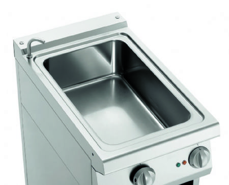 Bain-marie professionnel monophas avec 1 cuve GN 1/1 sur coffre ouvert - 400x700x850 mm