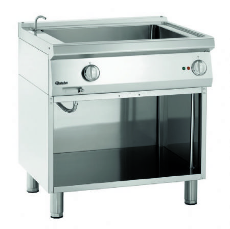 Bain-marie professionnel monophas avec 1 cuve GN 2/1 sur coffre ouvert - 800x700x850 mm