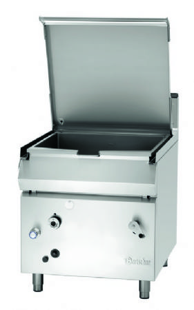 Sauteuse professionnelle gaz cuve 87 litres avec dispositif basculant manuel - 800x900x900 mm