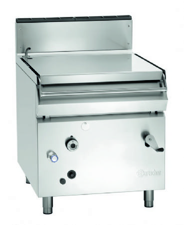 Sauteuse professionnelle gaz cuve 87 litres avec dispositif basculant manuel - 800x900x900 mm