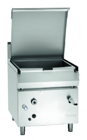 Sauteuse professionnelle gaz cuve 87 litres avec dispositif basculant manuel - 800x900x900 mm