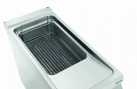 Friteuse professionnelle triphase 1 cuve de 20 litres sur coffre ferm - 400x900x900 mm