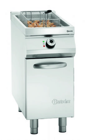 Friteuse professionnelle triphase 1 cuve de 20 litres sur coffre ferm - 400x900x900 mm