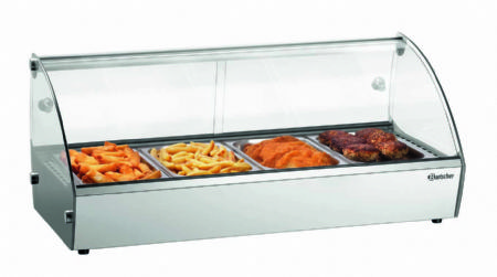 Vitrine chauffante avec 4 bacs GN 1/3 - 46 litres - 775x420x335 mm