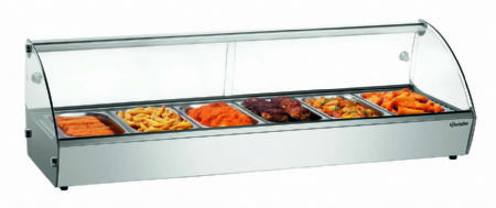 Vitrine chauffante avec 6 bacs GN 1/3 - 68 litres - 1135x420x335 mm