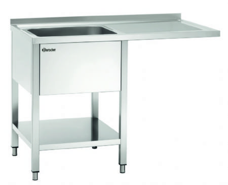 Plonge inox adosse avec emplacement lave-vaisselle  droite - 1200x700x850 mm