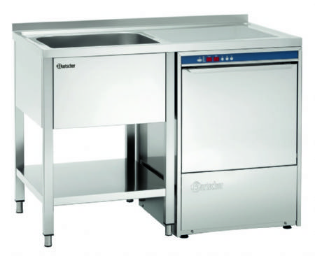 Plonge inox adosse avec emplacement lave-vaisselle  droite - 1200x700x850 mm