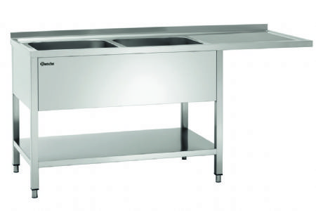 Plonge inox adosse avec tagre et emplacement lave-vaisselle  droite - 1600x700x850 mm