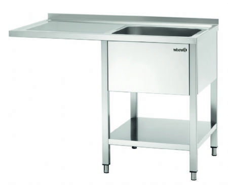 Plonge inox adosse avec emplacement lave-vaisselle  gauche - 1200x700x850 mm