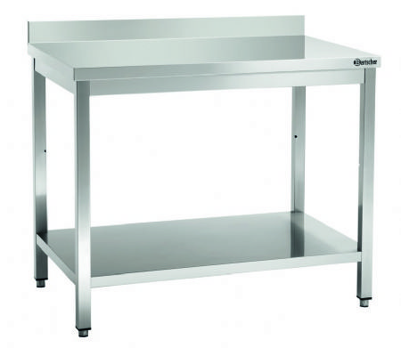 Table de travail inox adosse pour restauration avec tagre - 1000x600x850 mm