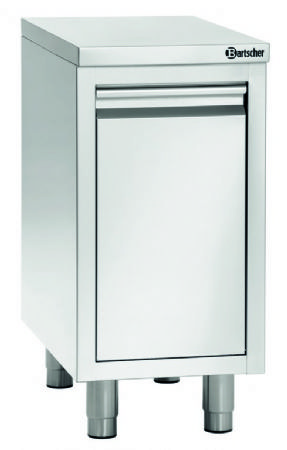 Range-poubelle inox avec porte  trappe - 400x700x850 mm