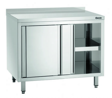 Meuble neutre inox adoss avec portes coulissantes - 1000x700x850 mm