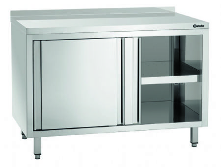 Meuble neutre inox adoss avec portes coulissantes - 1200x700x850 mm