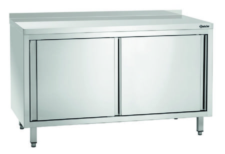 Meuble neutre inox adoss avec portes coulissantes - 1400x700x850 mm