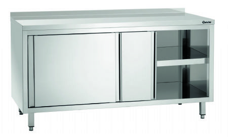 Meuble neutre inox adoss avec portes coulissantes - 1600x700x850 mm