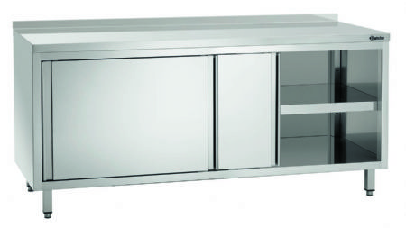 Meuble neutre inox adoss avec portes coulissantes - 1800x700x850 mm