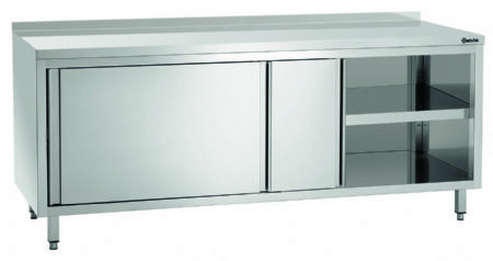 Meuble neutre inox adoss avec portes coulissantes - 2000x700x850 mm