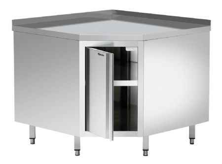 Armoire d'angle avec porte battante Inox - 1000x1000x850 mm