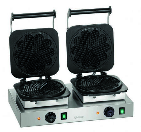 Gaufrier lectrique professionnel double pour gaufre cur  210 mm - 600x470x230 mm