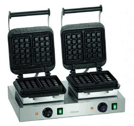 Gaufrier lectrique professionnel double pour gaufre bruxelles 160x100 mm - 600x470x250 mm