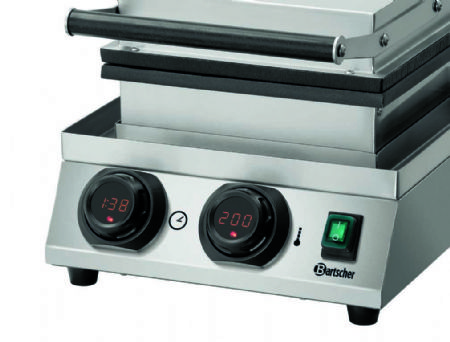 Gaufrier lectrique professionnel simple pour gaufre cur  210 mm avec minuteur et bac collecteur - 299x470x224 mm