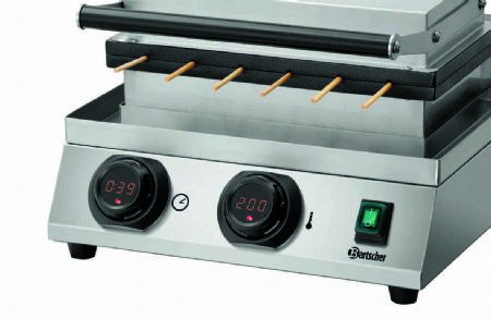 Gaufrier lectrique professionnel pour 6 gaufres en pis 40x30 mm avec minuteur - 360x291x227 mm