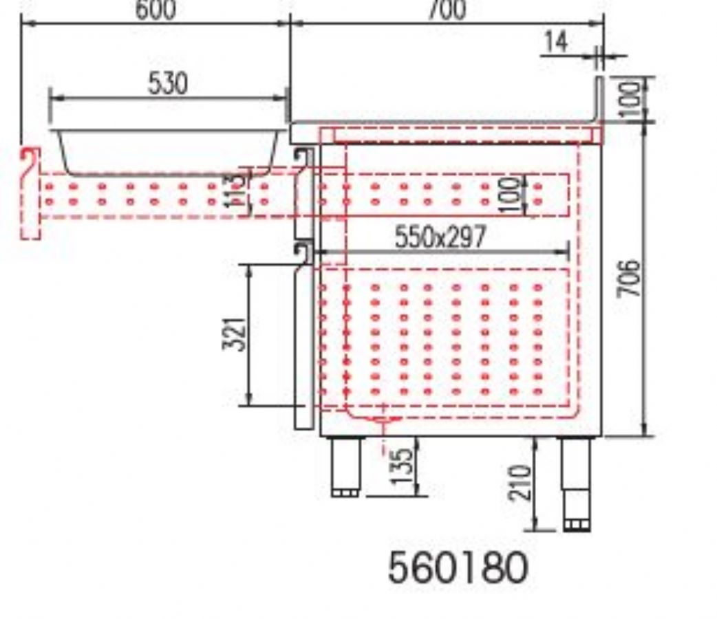 Kit tiroir pour meuble 700 MRG/MCG/MFC - Hauteur 3x100 mm