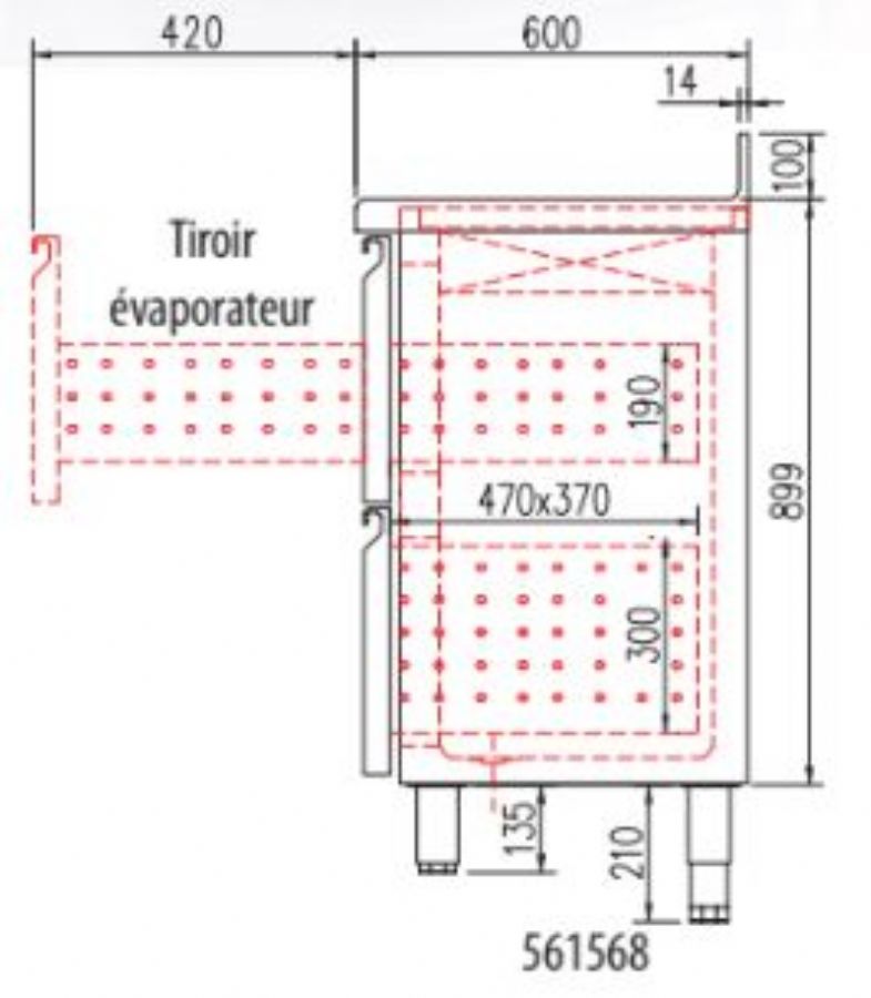 Kit tiroir pour meuble 600 FMR - Hauteur 1x190+1x300mm