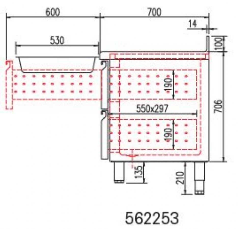 Kit tiroir pour meuble 700 TGR-S - Hauteur 2 x 190 mm