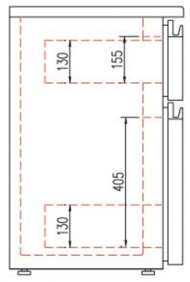 Kit tiroir pour meuble 530 - Snack bar - 2 tiroirs noirs 1/3+2/3