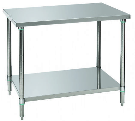 Table de travail inox pour restauration avec tagre et montage enfichable - 1000x700x900 mm