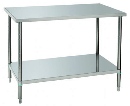 Table de travail inox pour restauration avec tagre et montage enfichable - 1200x700x900 mm