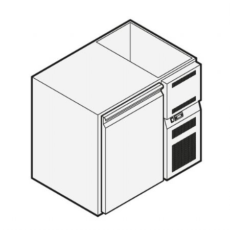 Meuble rfrigr  boissons avec 1 porte avec cuve rfrigre 930x590 mm +2/+10C