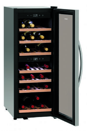 Cave  vin professionnelle noire pour 38 bouteilles - 113 litres - 396x580x1030 mm