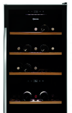 Cave  vin professionnelle noire pour 126 bouteilles - 313 litres - 595x625x1590 mm