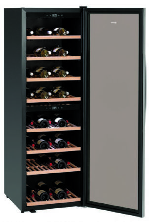 Cave  vin professionnelle noire pour 180 bouteilles - 453 litres - 600x750x1860 mm