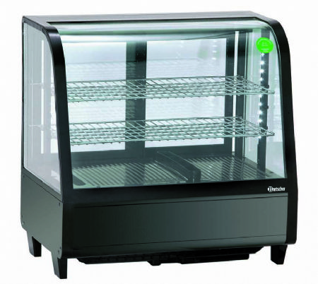 Vitrine rfrigre de comptoir noir avec 2 tagres - 100 litres - 685x455x675 mm