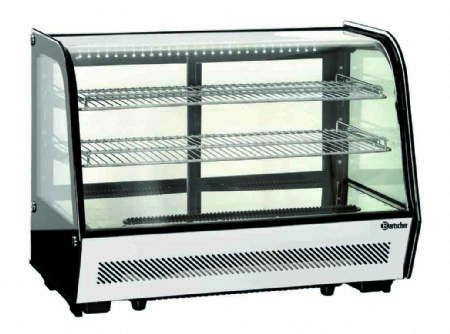 Vitrine rfrigre de comptoir noir avec 2 tagres - 160 litres - 885x580x690 mm